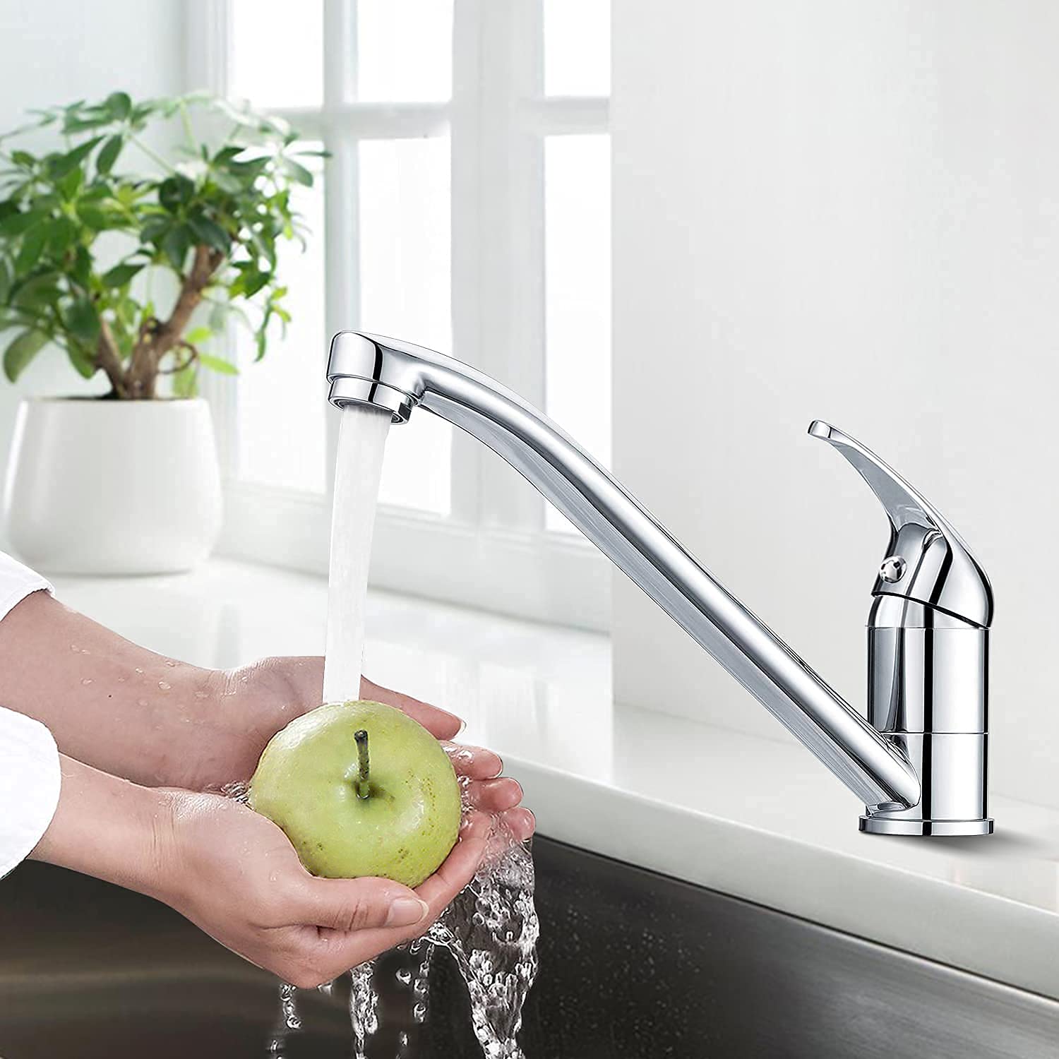 Amazon | キッチン水栓 蛇口 台所混合水栓 すいせん キッチン シングル